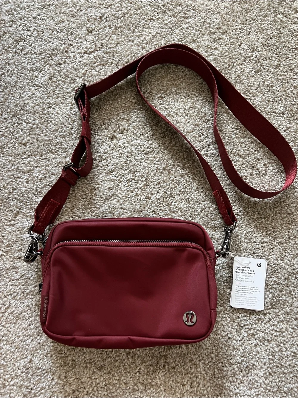 NWT Lululemon Everywhere Crossbody bag with gunmetal hardware